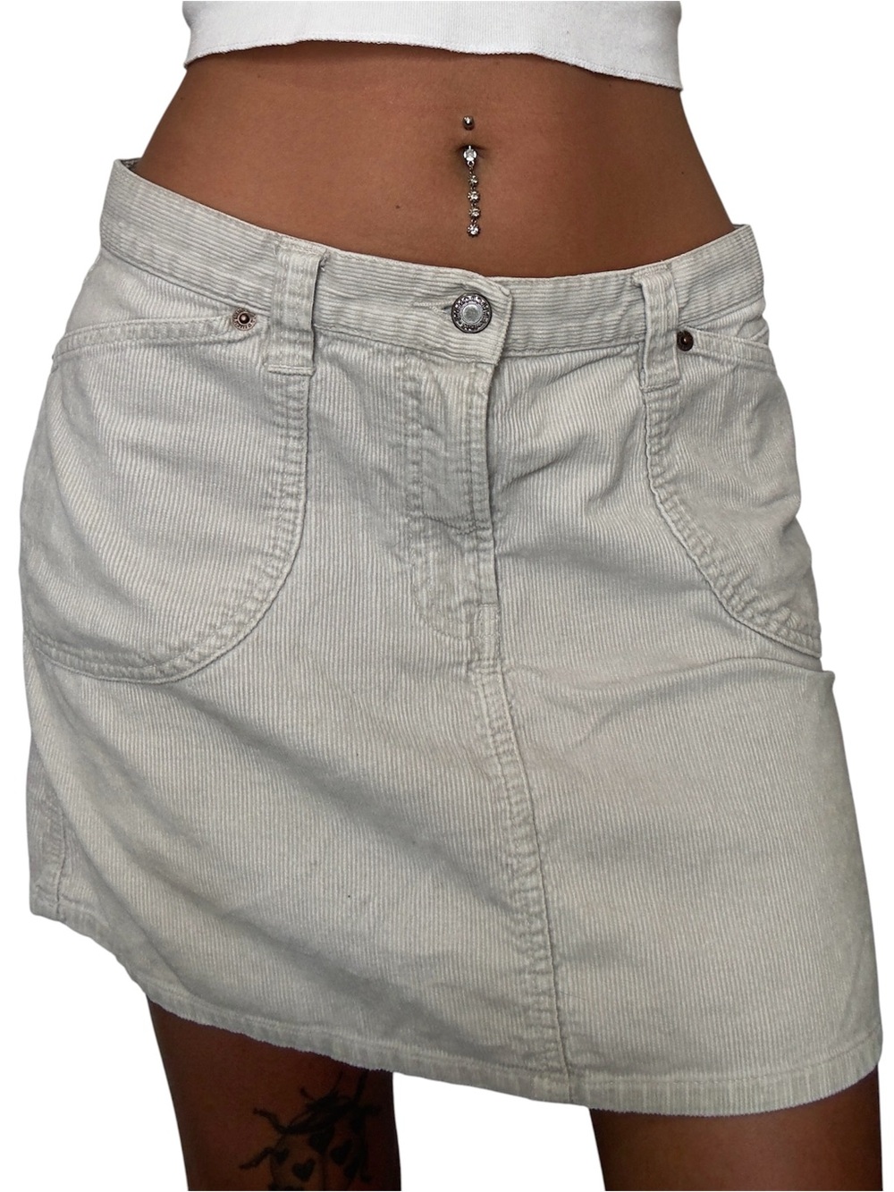 Abercrombie & Fitch cream Corduroy Mini Skirt